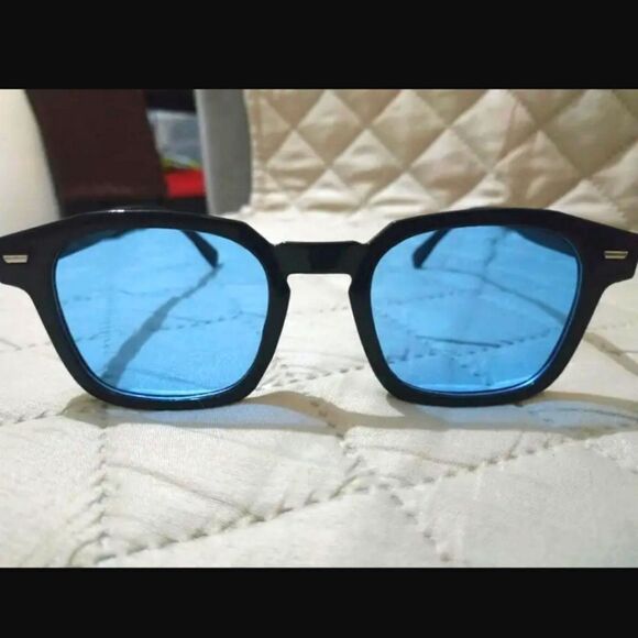 Retro unisex color block mirrored lens Sun Glasses - Picture 2 of 3